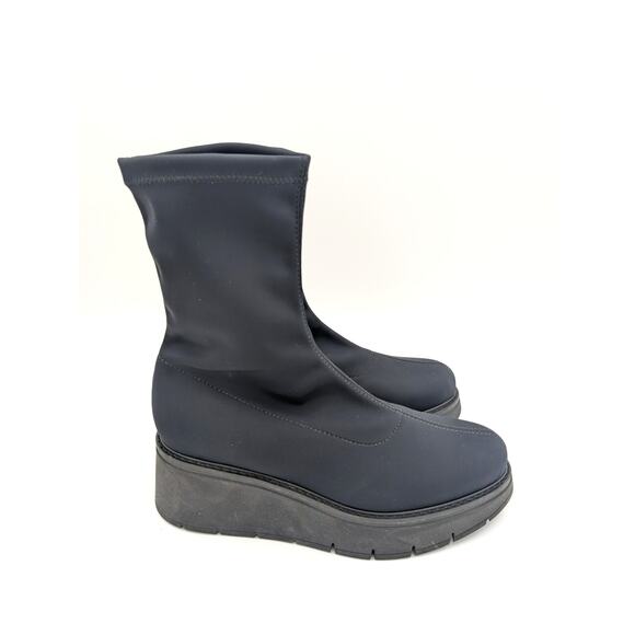 La Canadienne Knit Jared Platform Bootie Women's Black Size US11M EU42 - Picture 2 of 14